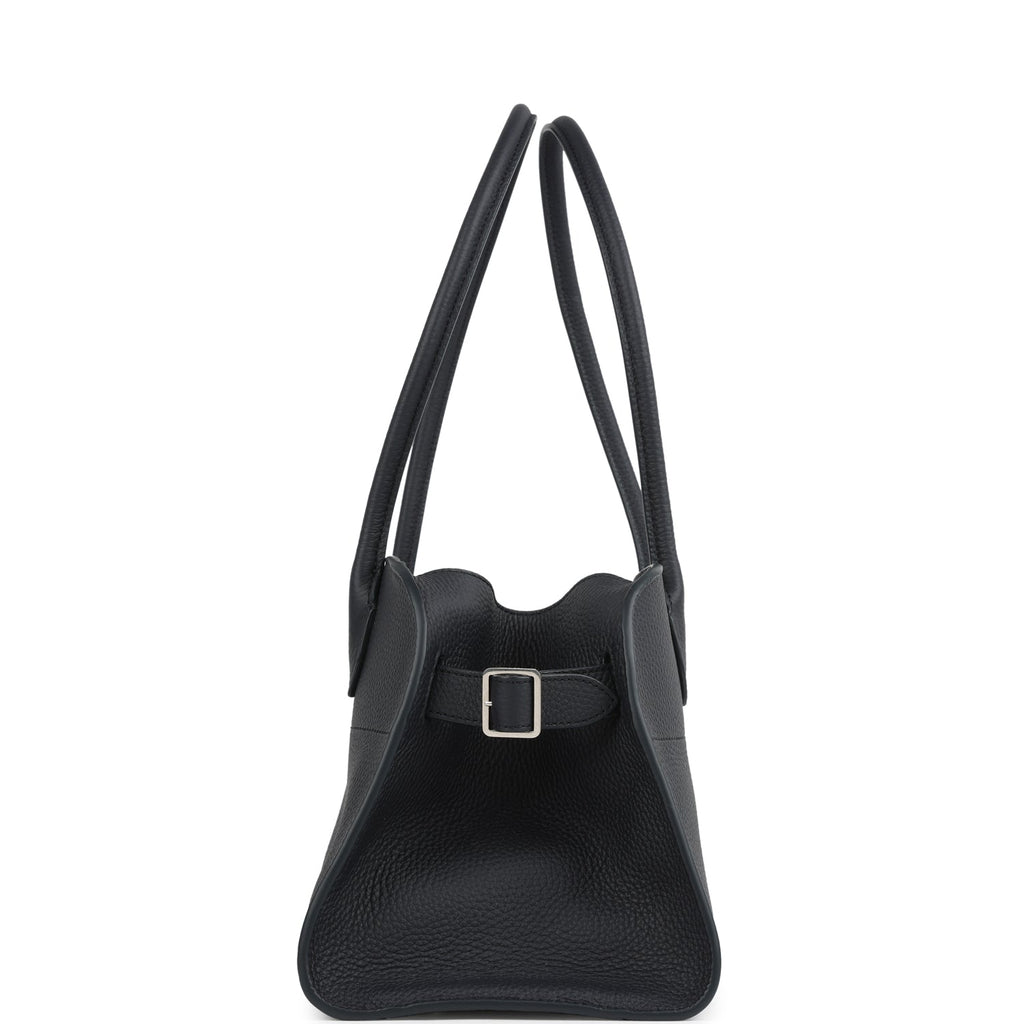 The Row Shoulder Margaux 12 Marine Calfskin Silver Hardware