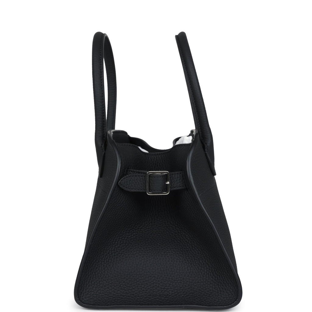The Row Soft Margaux 10 Bag Black Calfskin Silver Hardware