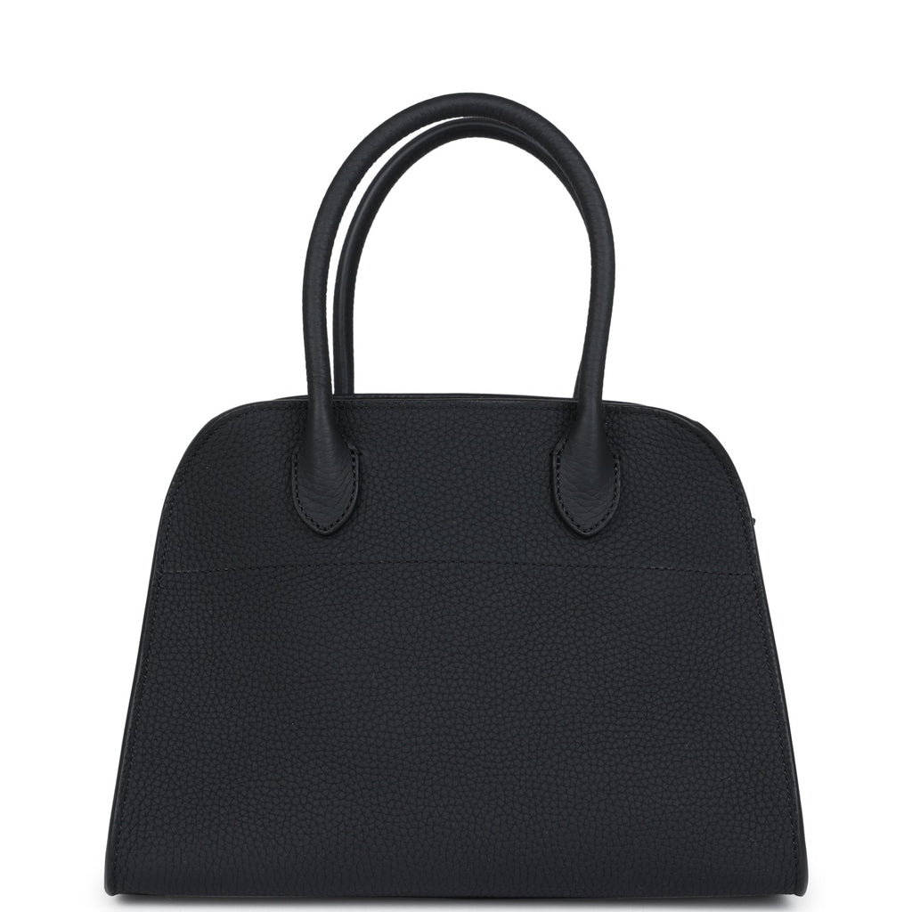 The Row Soft Margaux 10 Bag Black Calfskin Silver Hardware