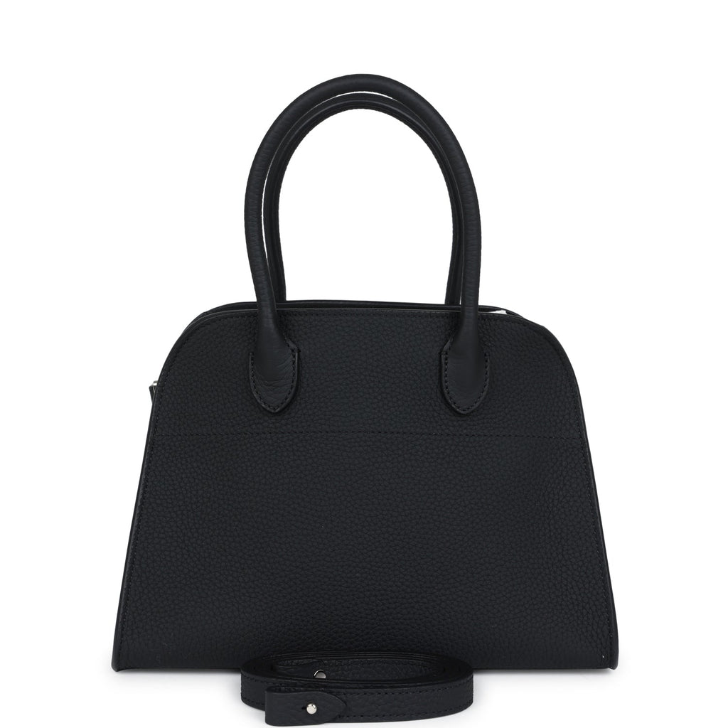 The Row Soft Margaux 10 Bag Black Calfskin Silver Hardware