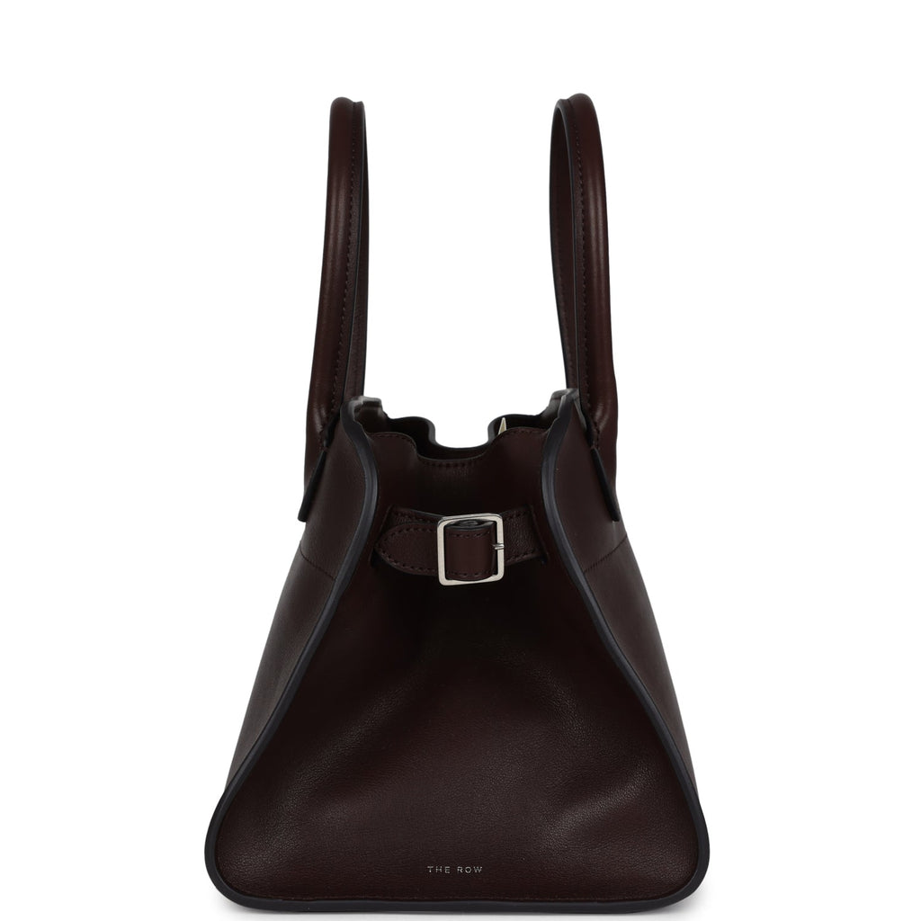 The Row Soft Margaux 10 Bag Chestnut Saddle Leather Silver Hardware