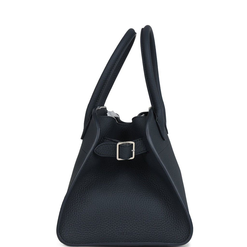 The Row Soft Margaux 10 Bag Dark Navy Calfskin Silver Hardware