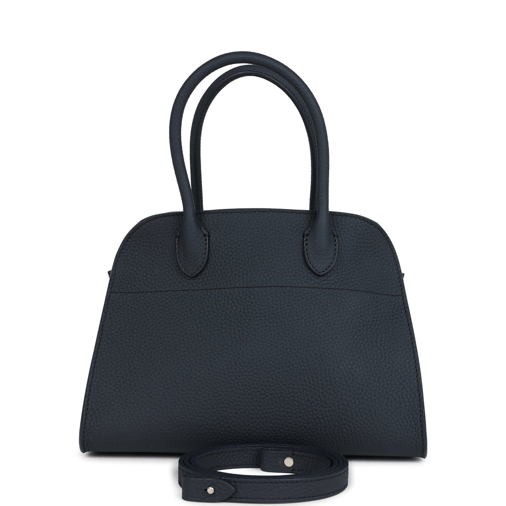 The Row Soft Margaux 10 Bag Dark Navy Calfskin Silver Hardware