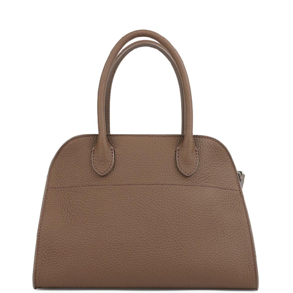 The Row Soft Margaux 10 Bag Dark Olive Calfskin Silver Hardware