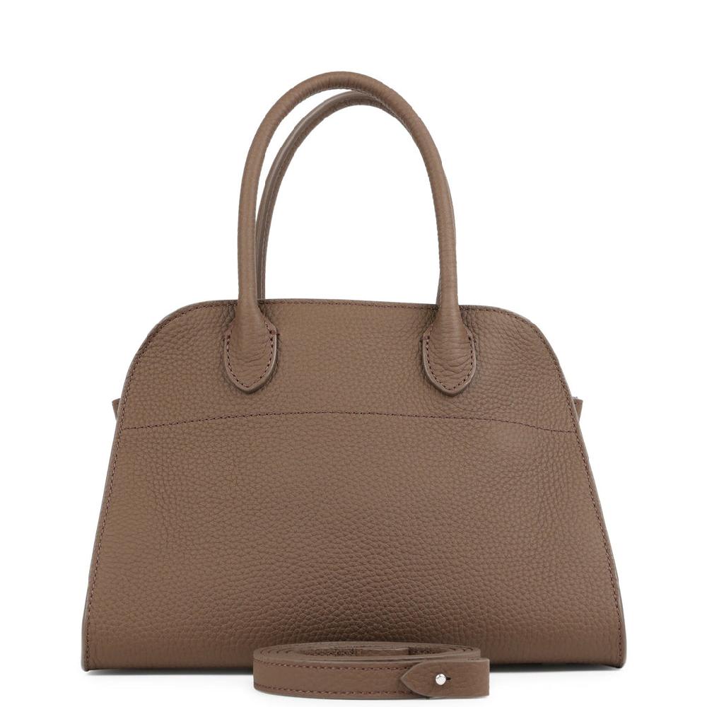 The Row Soft Margaux 10 Bag Dark Olive Calfskin Silver Hardware