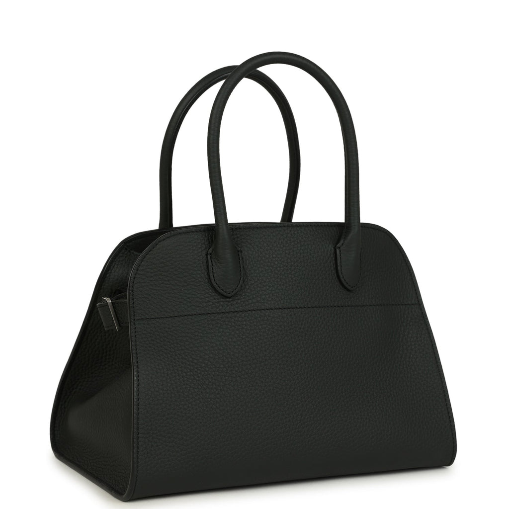 The Row Soft Margaux 10 Bag Dark Pine Calfskin Silver Hardware