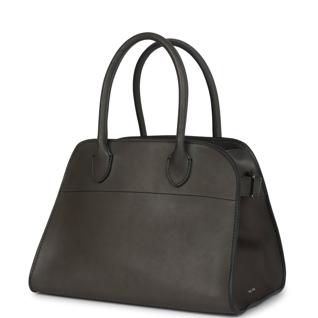The Row Soft Margaux 10 Bag Koala Grey Saddle Leather Silver Hardware
