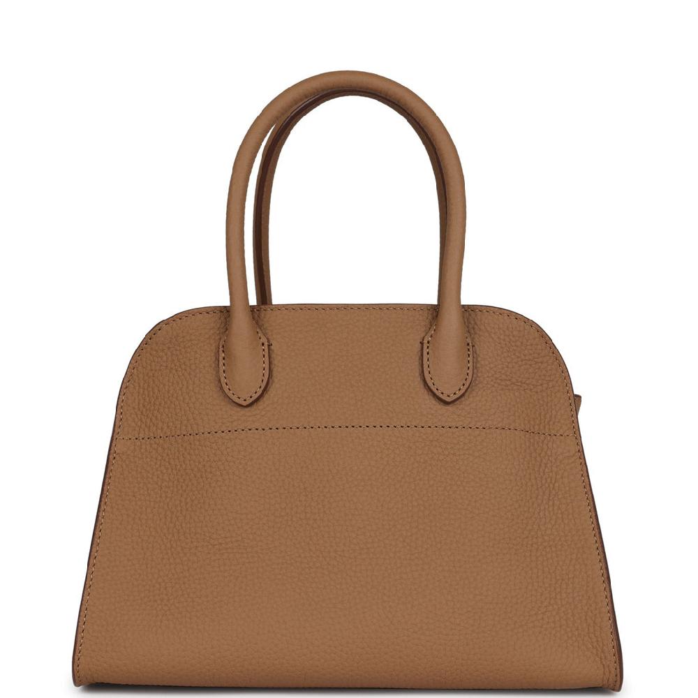 The Row Soft Margaux 10 Bag Sandpit Calfskin Silver Hardware