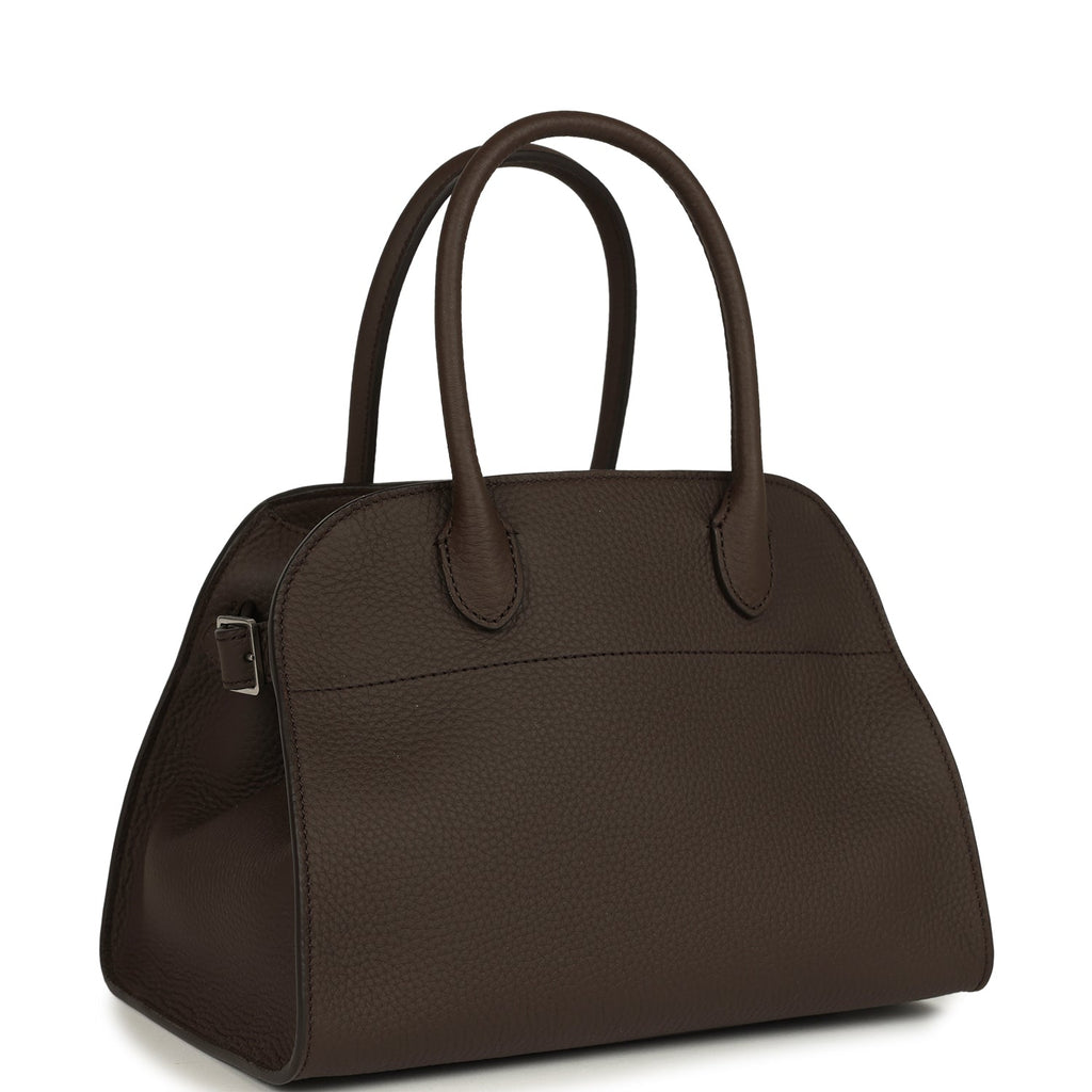The Row Soft Margaux 10 Deep Brown Calfskin Silver Hardware