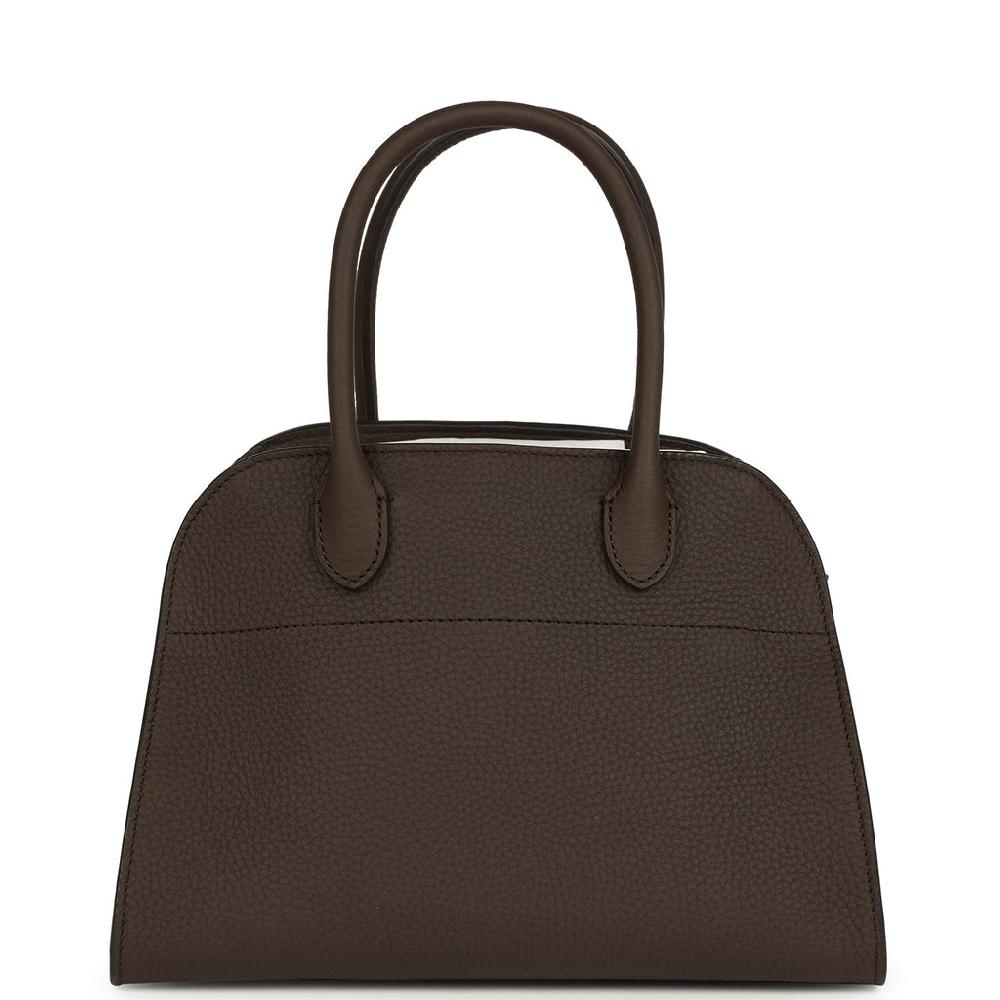 The Row Soft Margaux 10 Deep Brown Calfskin Silver Hardware