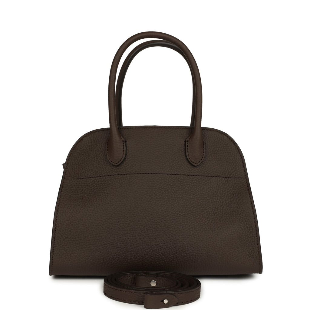 The Row Soft Margaux 10 Deep Brown Calfskin Silver Hardware