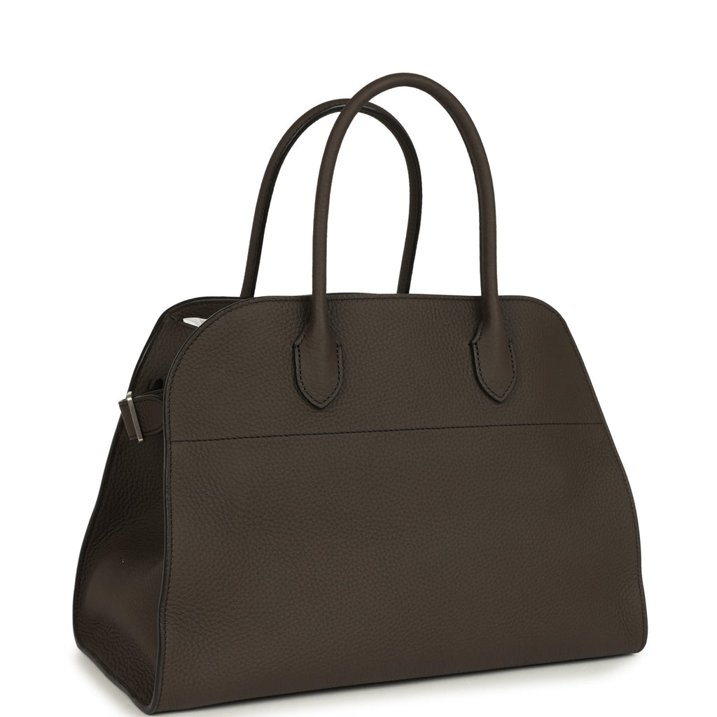 The Row Soft Margaux 12 Bag Mid Grey Calfskin Silver Hardware