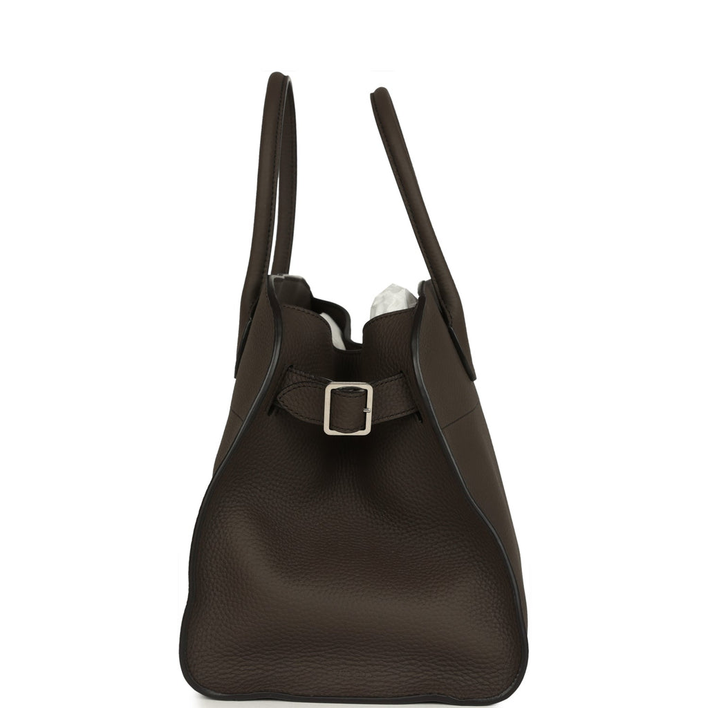 The Row Soft Margaux 12 Bag Mid Grey Calfskin Silver Hardware