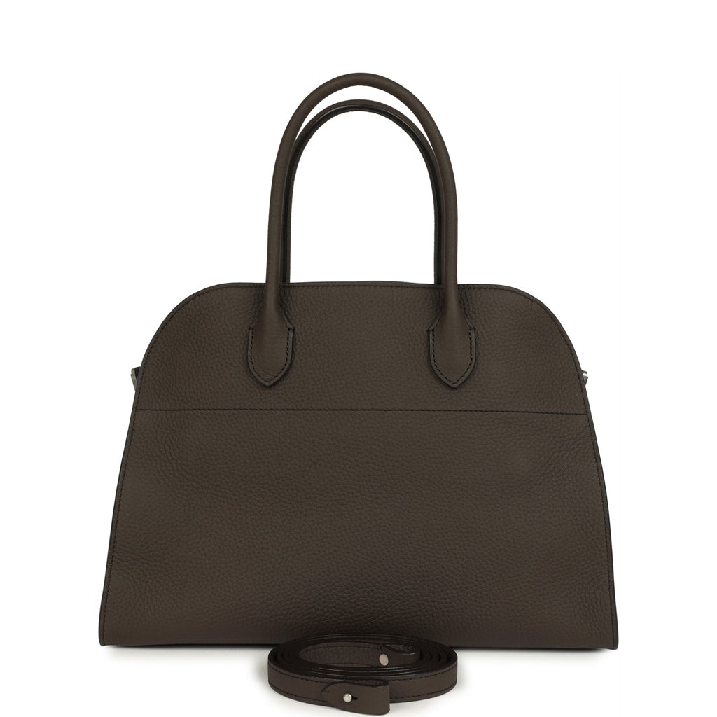 The Row Soft Margaux 12 Bag Mid Grey Calfskin Silver Hardware