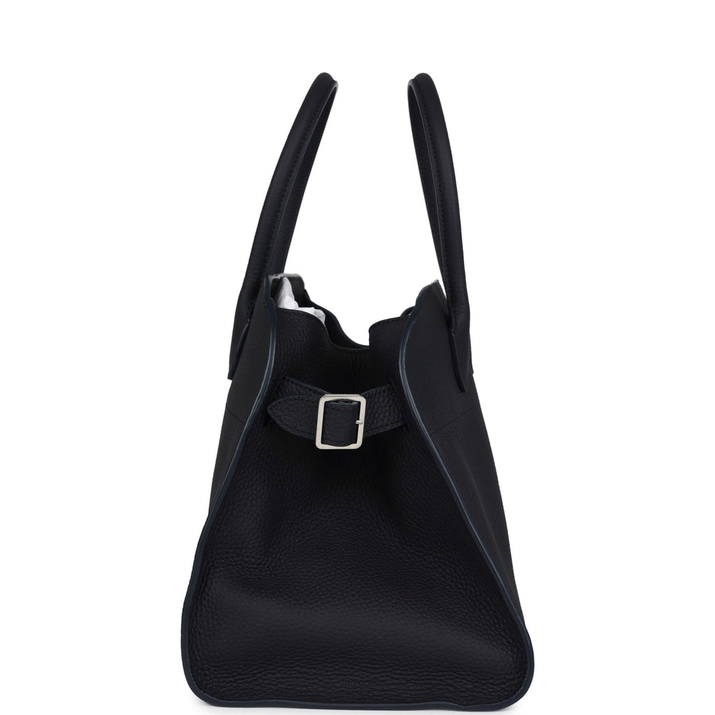 The Row Soft Margaux 12 Bag Midnight Calfskin Silver Hardware