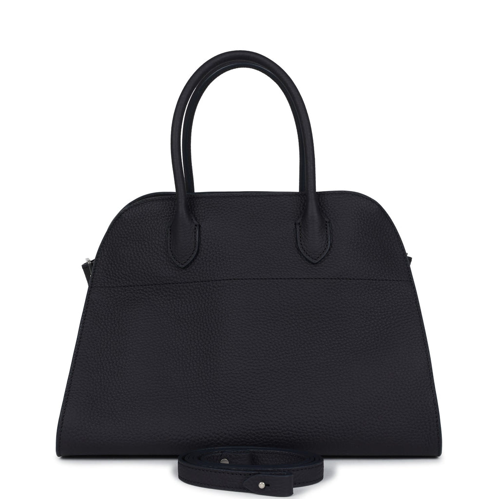 The Row Soft Margaux 12 Bag Midnight Calfskin Silver Hardware