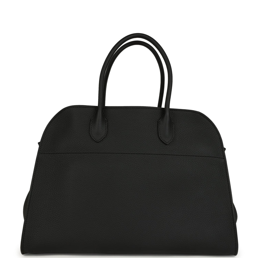 The Row Soft Margaux 15 Bag Black Calfskin Silver Hardware