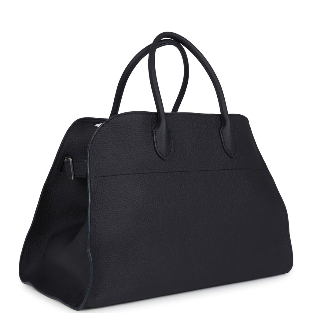 The Row Soft Margaux 15 Bag Midnight Calfskin Silver Hardware