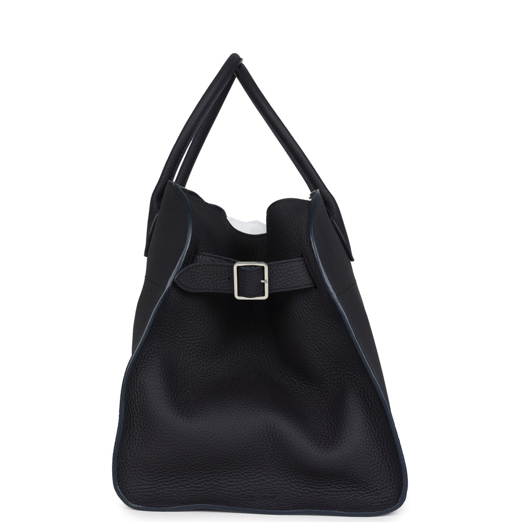 The Row Soft Margaux 15 Bag Midnight Calfskin Silver Hardware