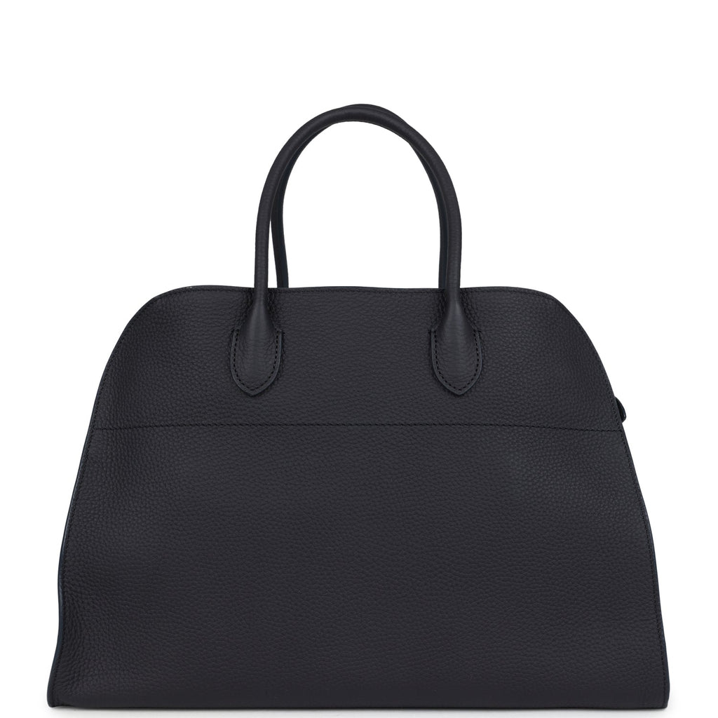 The Row Soft Margaux 15 Bag Midnight Calfskin Silver Hardware