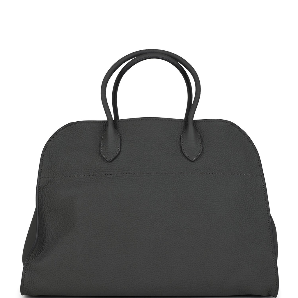 The Row Soft Margaux 15 Bag Timouse Grey Calfskin Silver Hardware