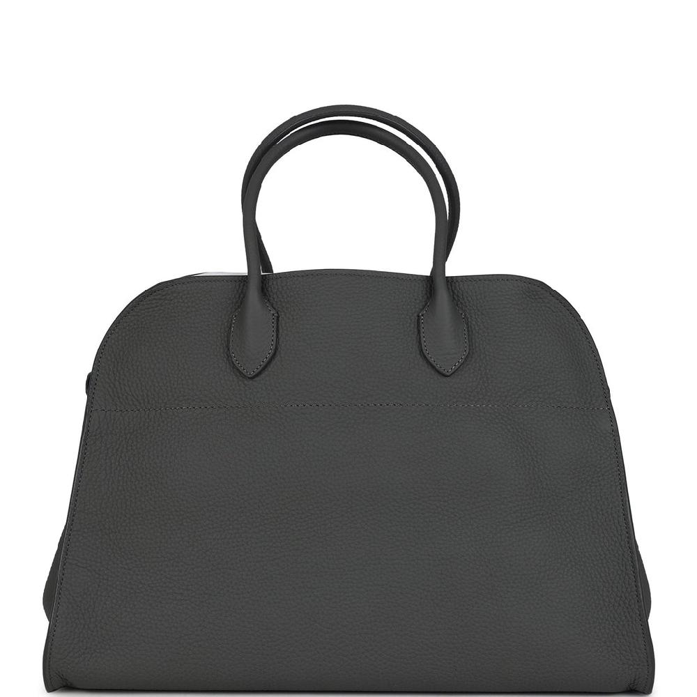 The Row Soft Margaux 15 Bag Timouse Grey Calfskin Silver Hardware