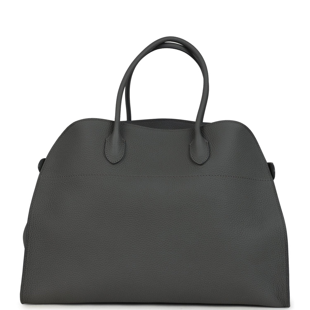 The Row Soft Margaux 17 Bag Timouse Grey Calfskin Silver Hardware
