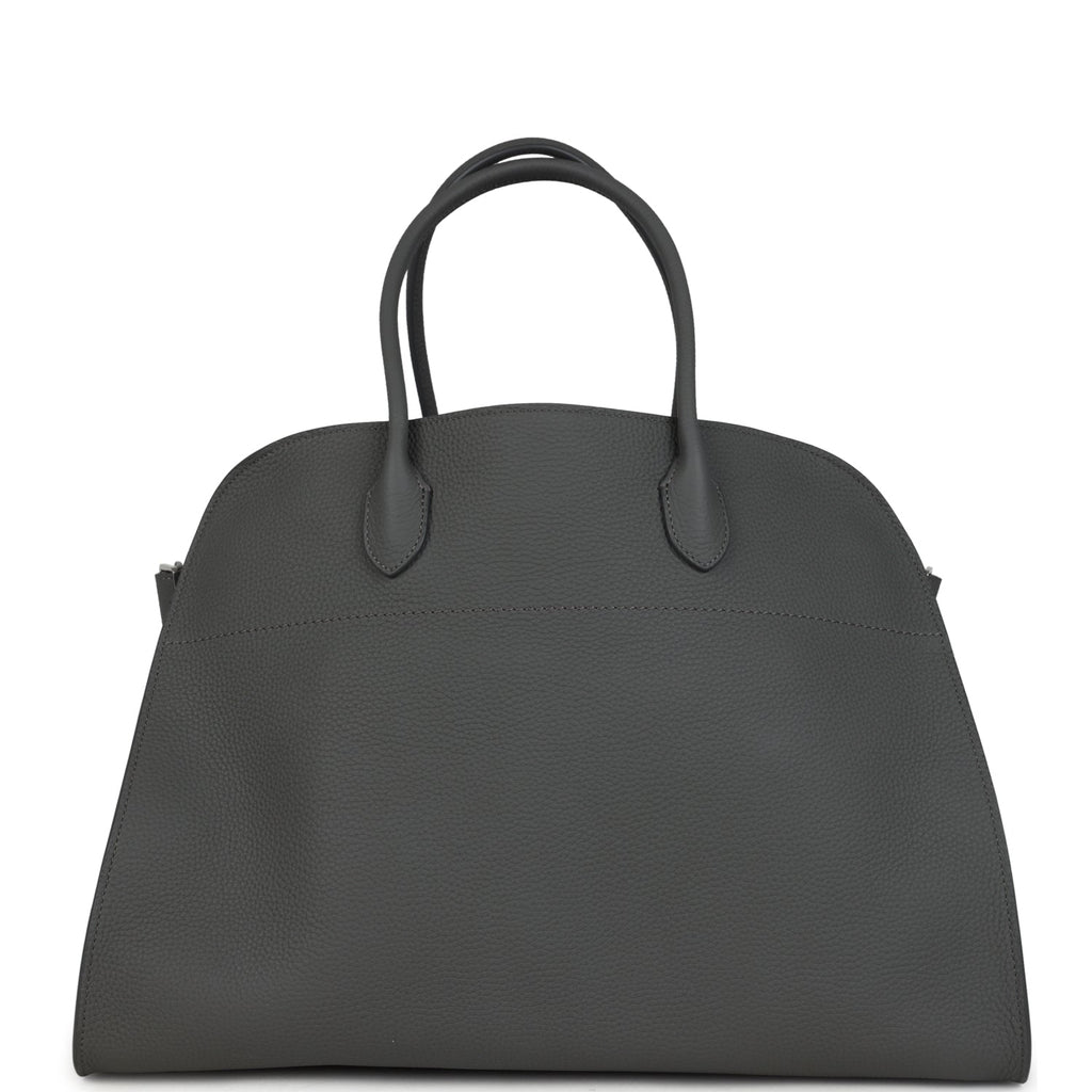 The Row Soft Margaux 17 Bag Timouse Grey Calfskin Silver Hardware