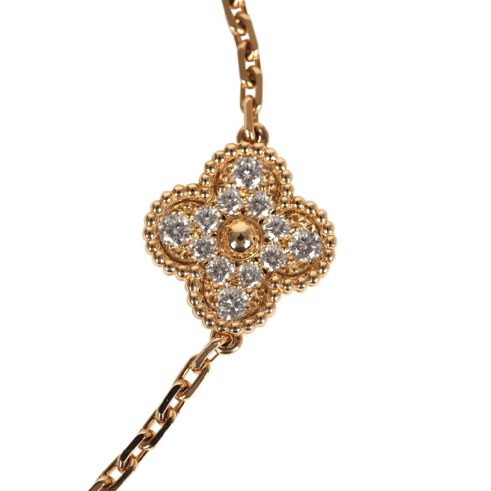 Van Cleef & Arpels Limited Edition "Vendome" Vintage Alhambra Diamond Bracelet And Blue Sevres Porcelain