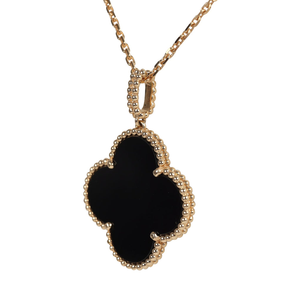 Van Cleef & Arpels Magic Alhambra Long Necklace 1 Motif Onyx 18K Yellow Gold Hardware