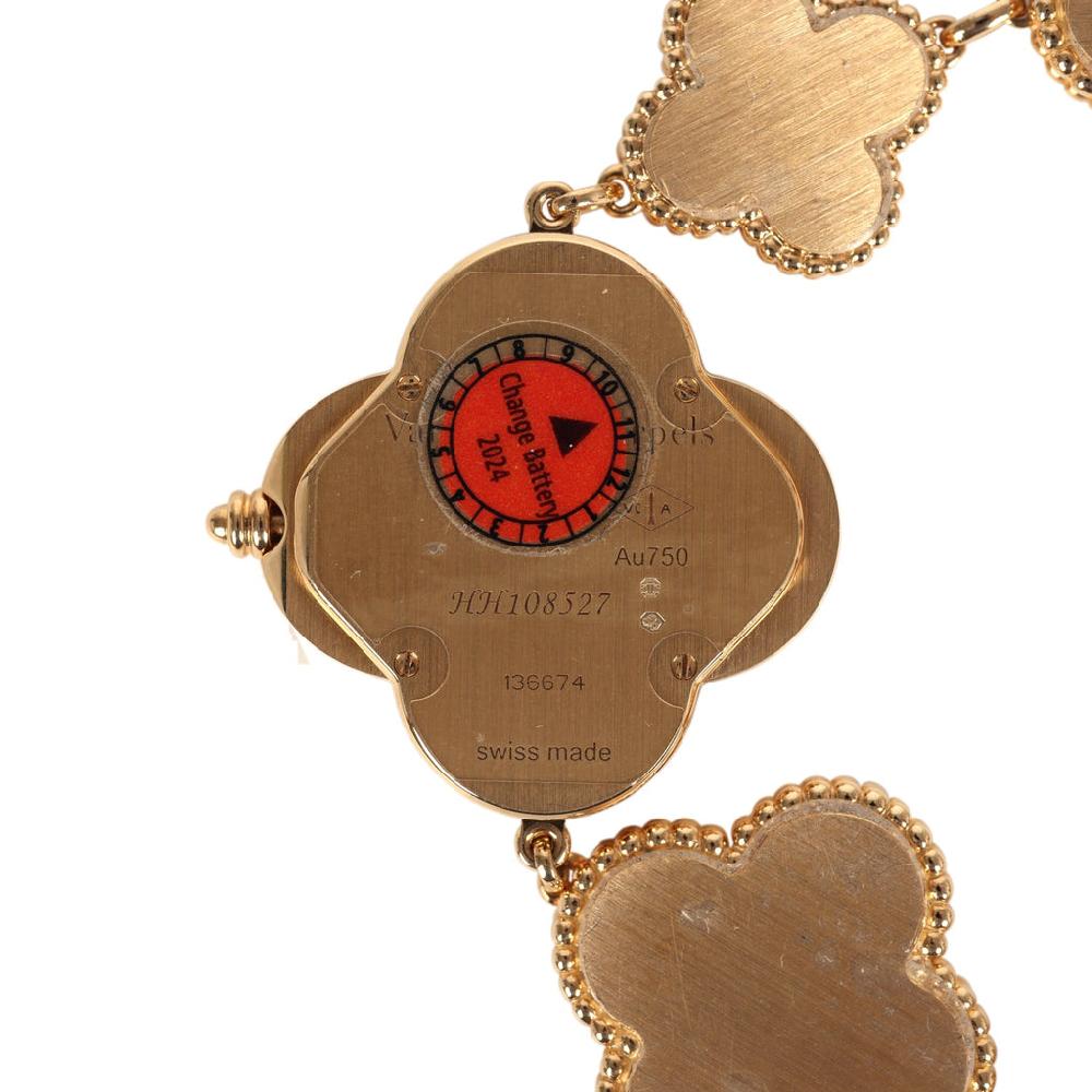 Van Cleef & Arpels Small Alhambra Watch Mother Of Pearl & Onyx