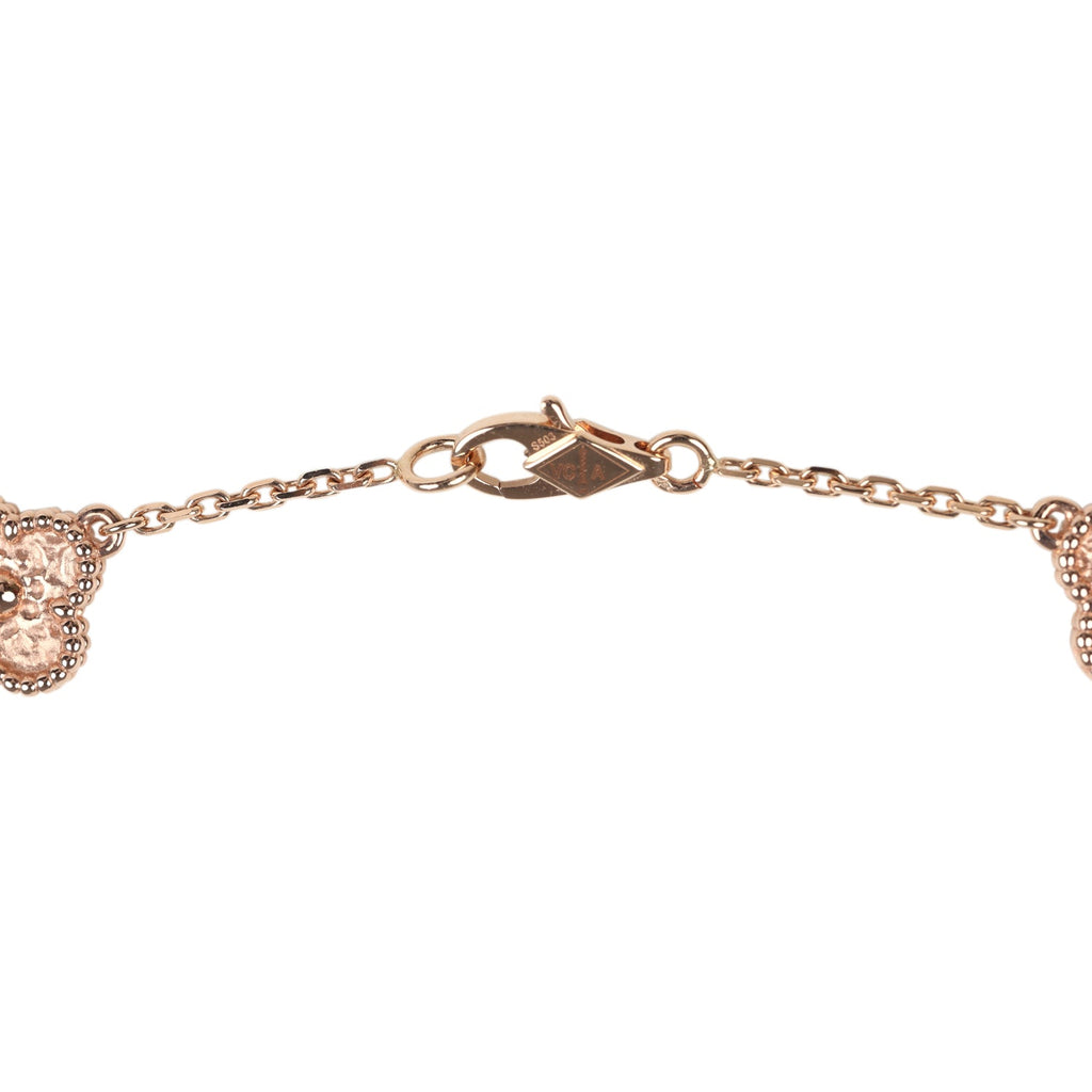 Van Cleef & Arpels Sweet Alhambra 16 Motif Long Necklace 18K Rose Gold Hardware