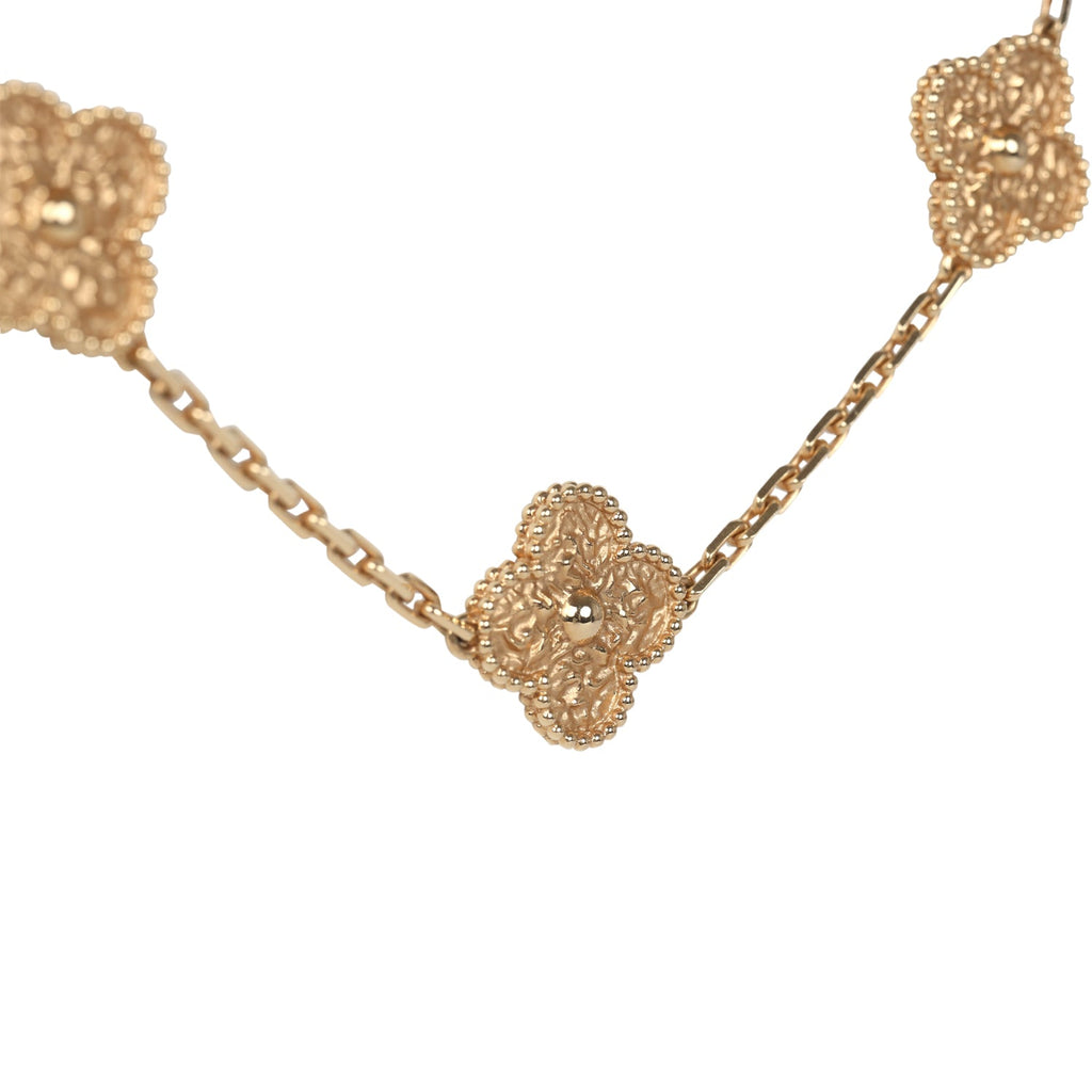 Van Cleef & Arpels Vintage Alhambra 20 Motif Necklace 18K Yellow Gold