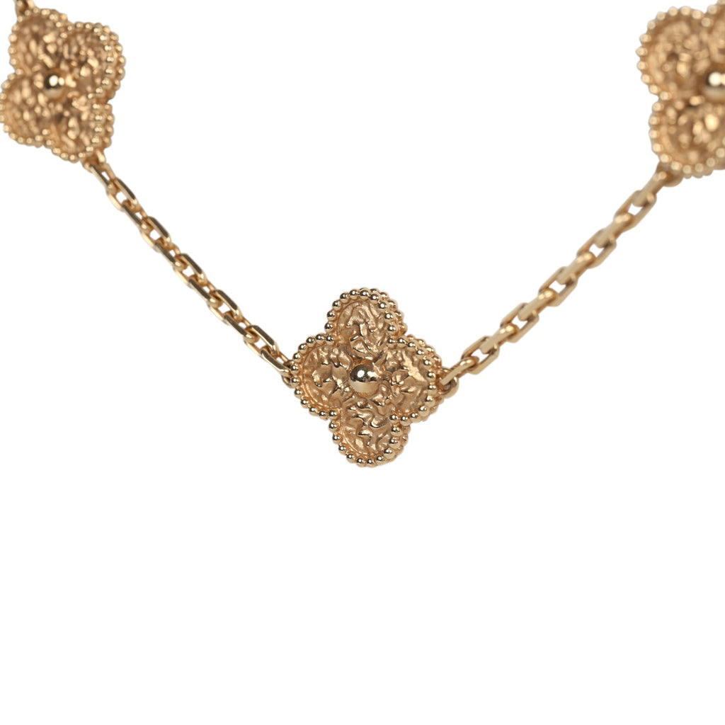 Van Cleef & Arpels Vintage Alhambra 20 Motif Necklace 18K Yellow Gold
