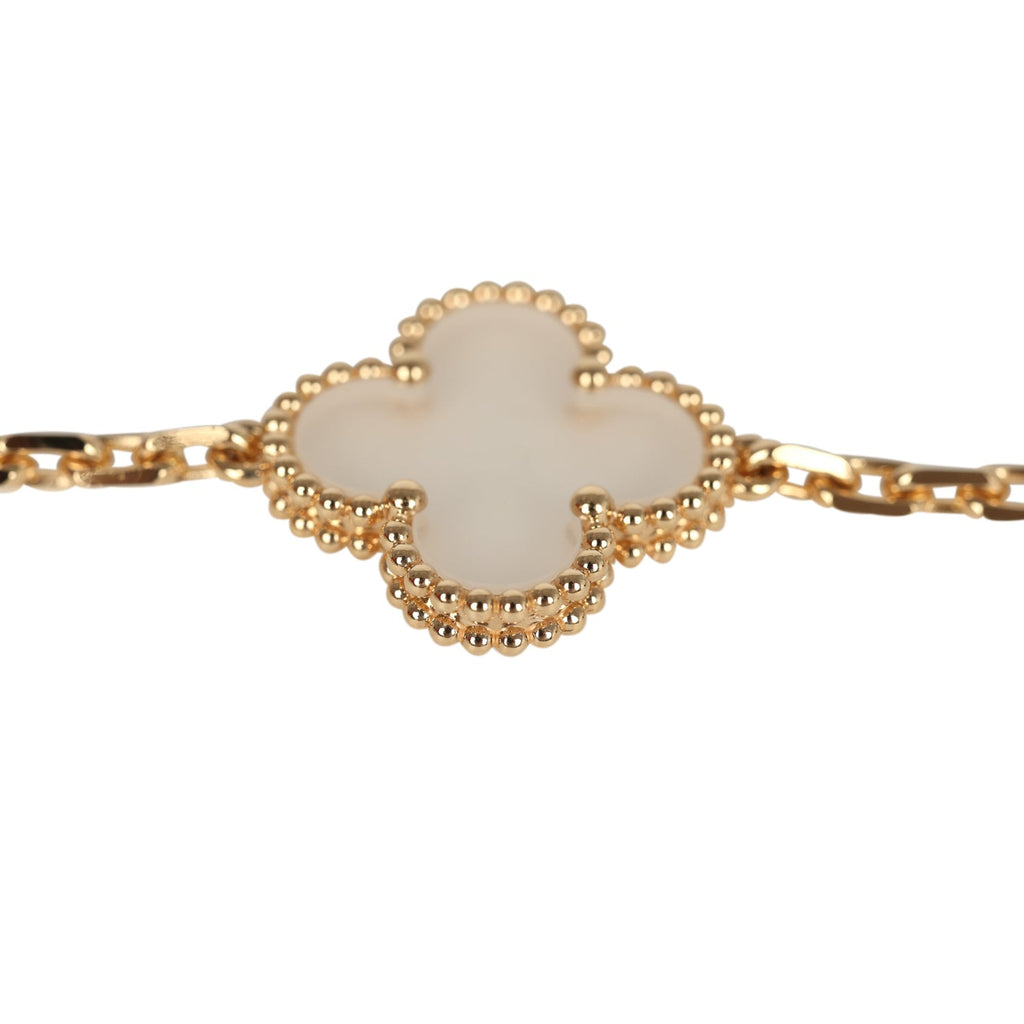 Van Cleef & Arpels Vintage Alhambra Rock Candy Crystal Bracelet 5 Motifs 18K Yellow Gold