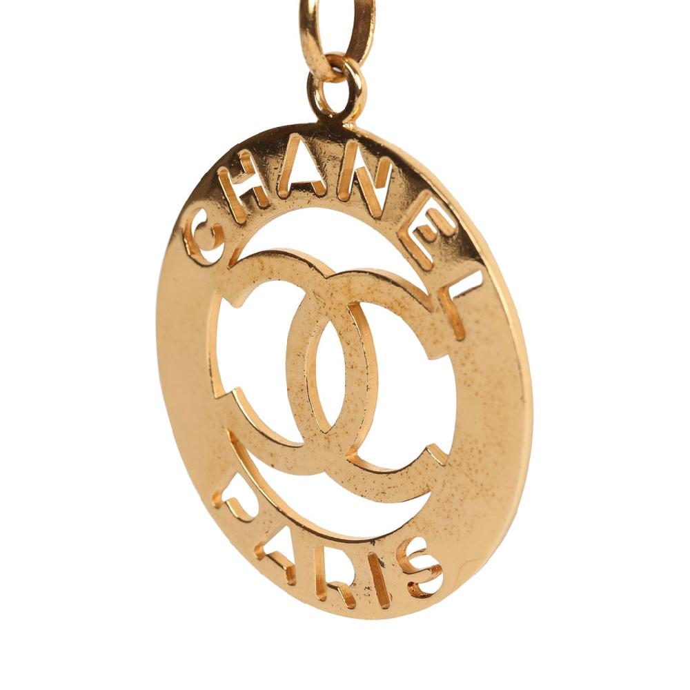 Vintage Chanel 24K Gold Plated CC Paris Jumbo Medallion