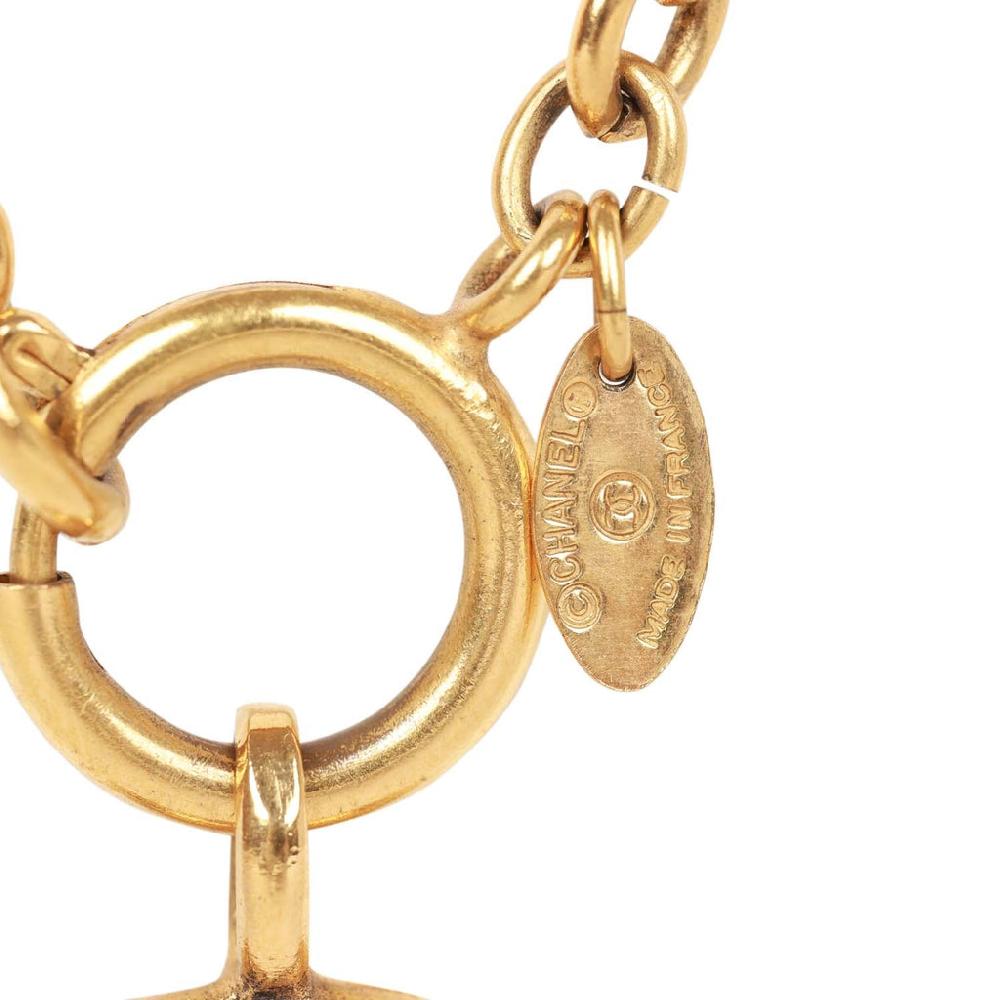 Vintage Chanel Gold Sunburst Interlocking CC Medallion Necklace