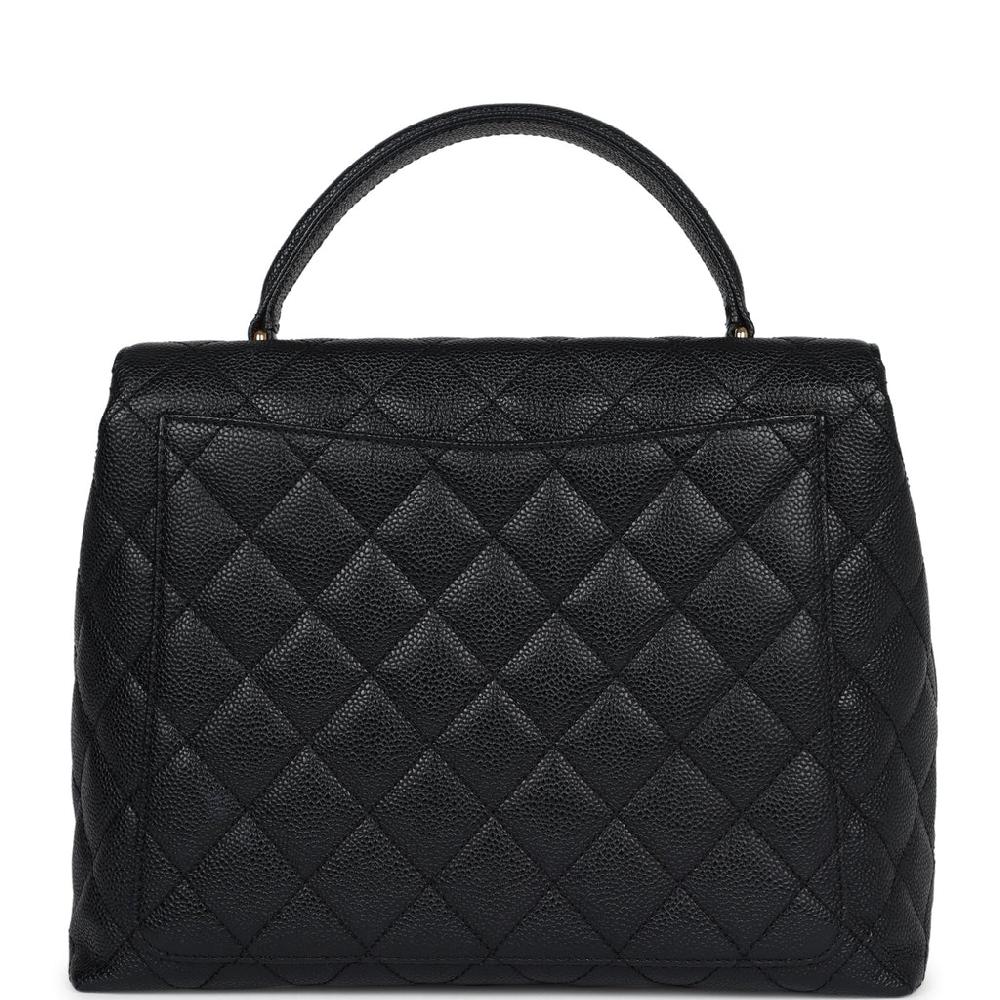 Vintage Chanel Kelly Flap Bag Black Caviar Gold Hardware