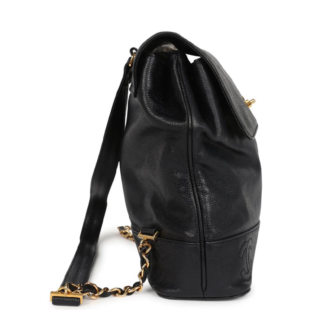 Vintage Chanel Medium CC Backpack Black Caviar Gold Hardware
