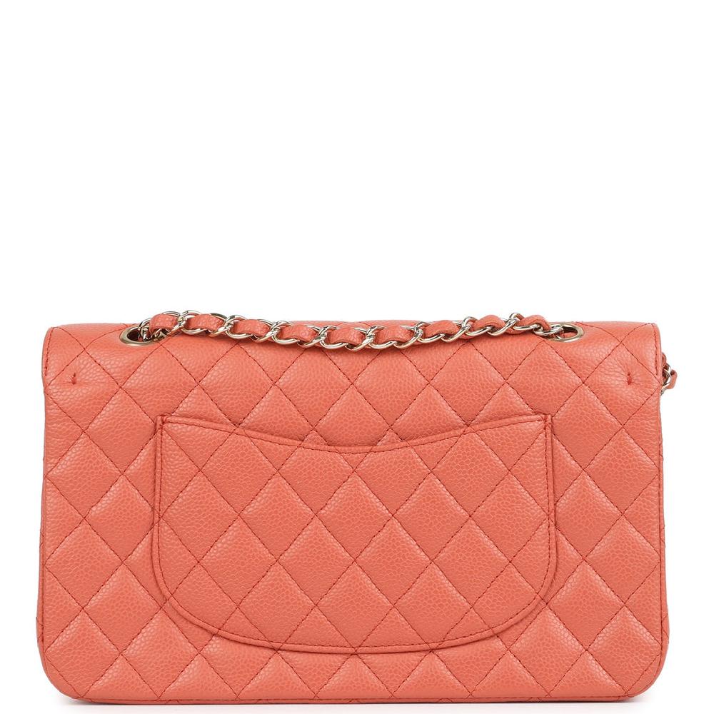 Vintage Chanel Medium Classic Double Flap Coral Caviar Light Gold Hardware