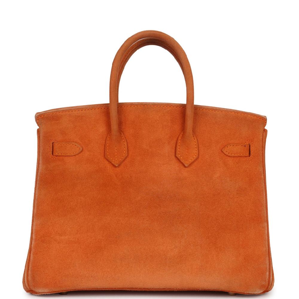 Vintage Hermes Birkin 25 Orange Doblis Gold Hardware