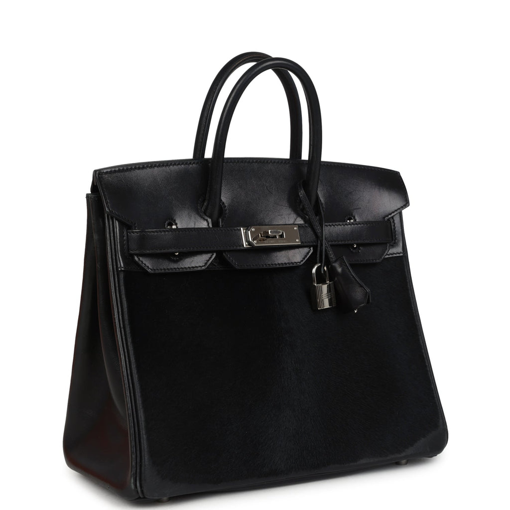 Vintage Hermes Birkin 28 HAC Black Evercalf And Troika Palladium Hardware
