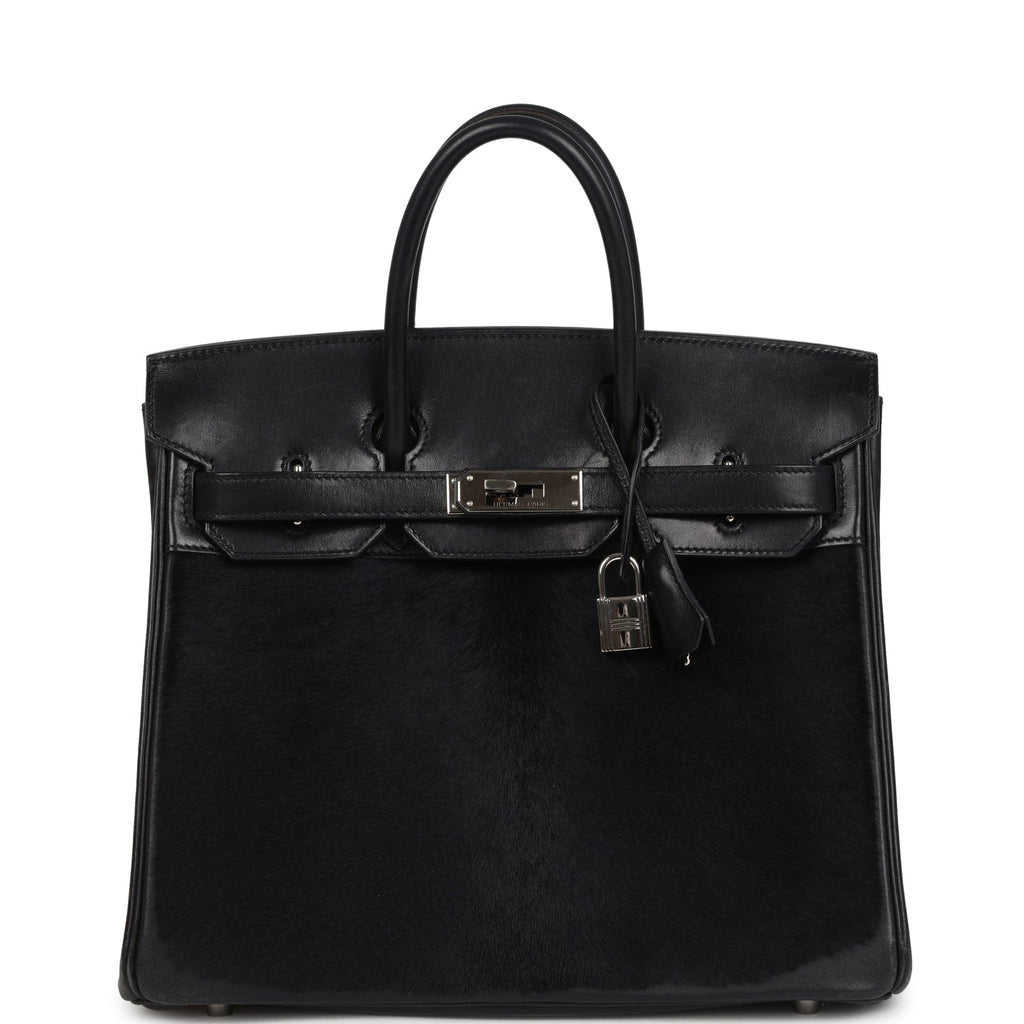 Vintage Hermes Birkin 28 HAC Black Evercalf and Troika Palladium Hardware