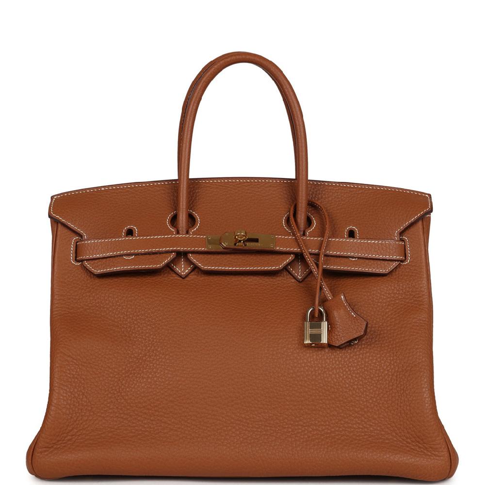 Vintage Hermes Birkin 35 Gold Clemence Gold Hardware