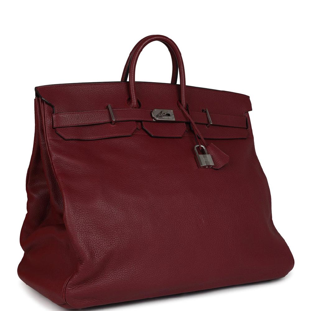 Vintage Hermes Birkin HAC 50 Rouge H Fjord Palladium Hardware