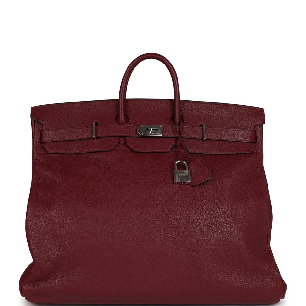 Vintage Hermes Birkin HAC 50 Rouge H Fjord Palladium Hardware