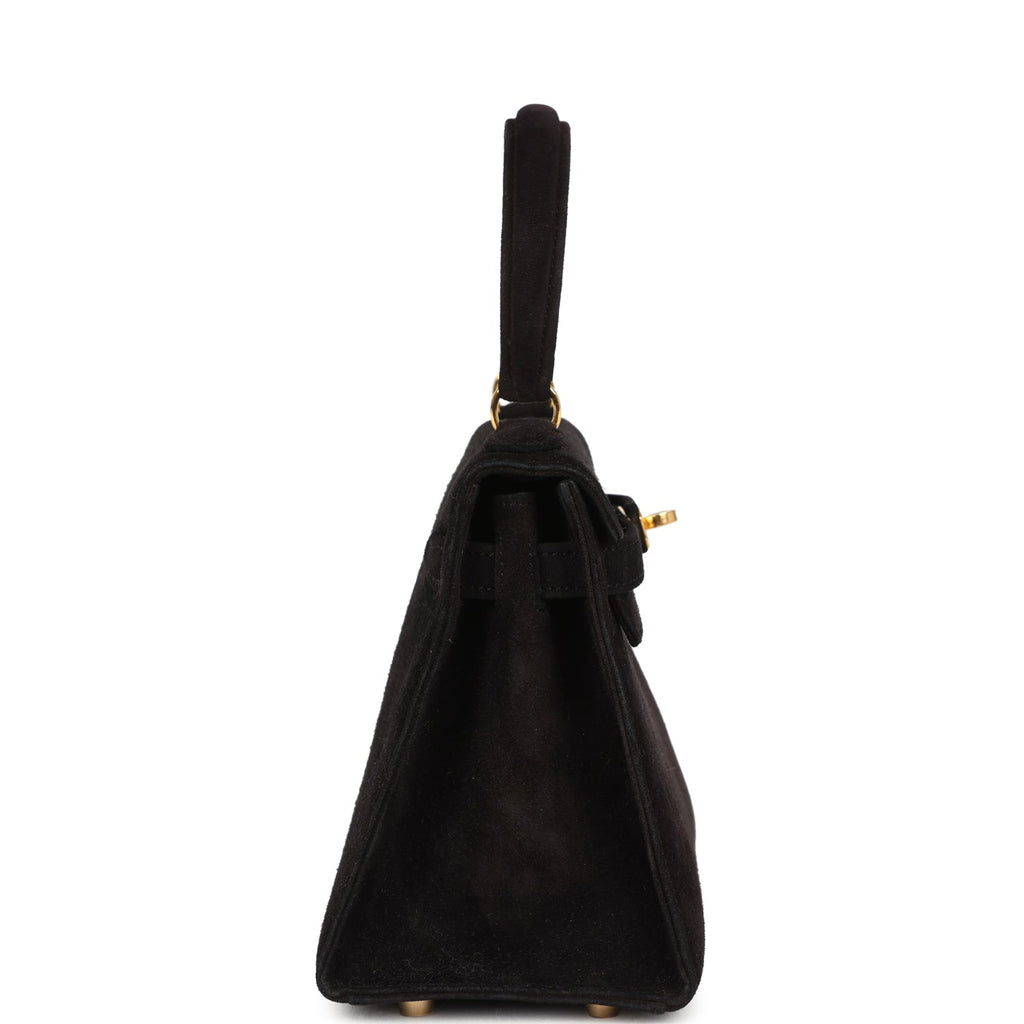 Vintage Hermes Kelly Sellier 20 Black Doblis Gold Hardware