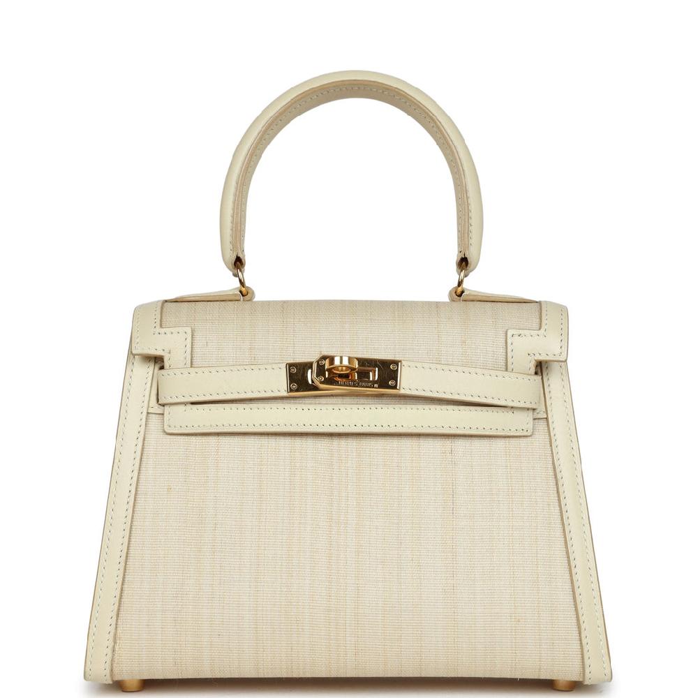 Vintage Hermes Kelly Sellier 20 Parchemin Crinoline And Box Gold Hardware