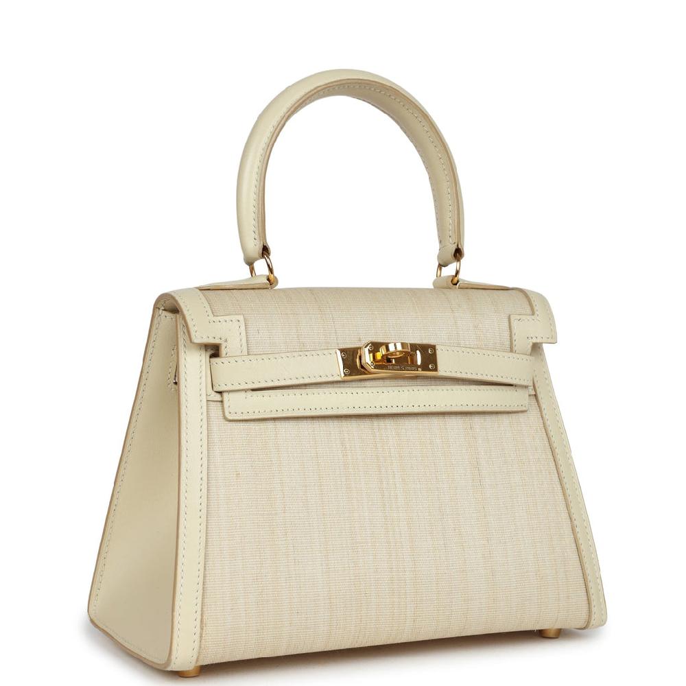 Vintage Hermes Kelly Sellier 20 Parchemin Crinoline And Box Gold Hardware