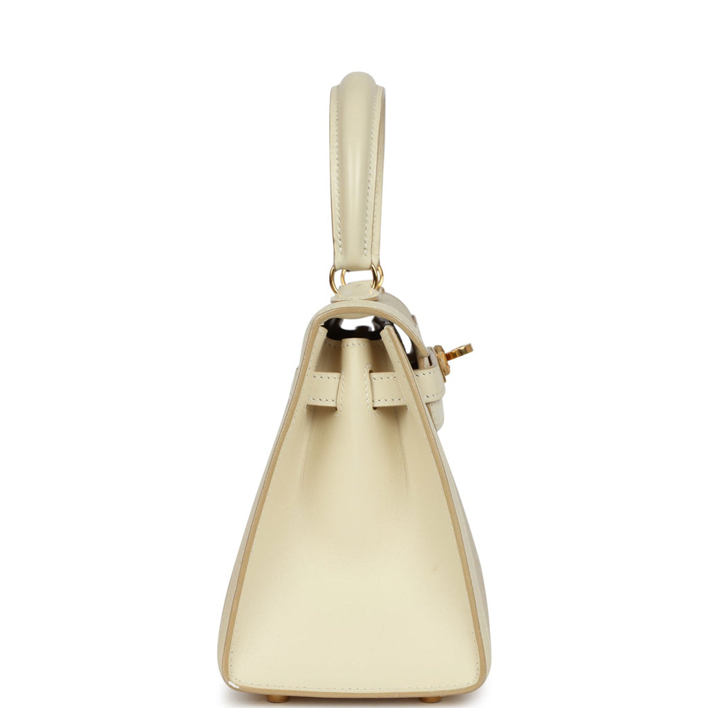 Vintage Hermes Kelly Sellier 20 Parchemin Crinoline And Box Gold Hardware